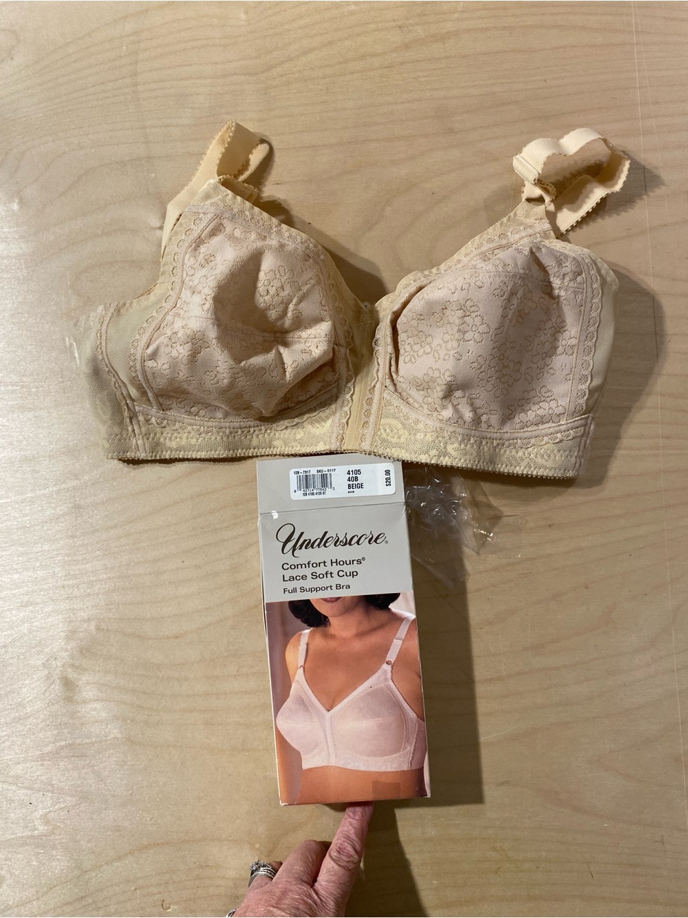 Underscore Comfort Hours Lace Soft Cup Full Support Bra - Beige 40B (SI)